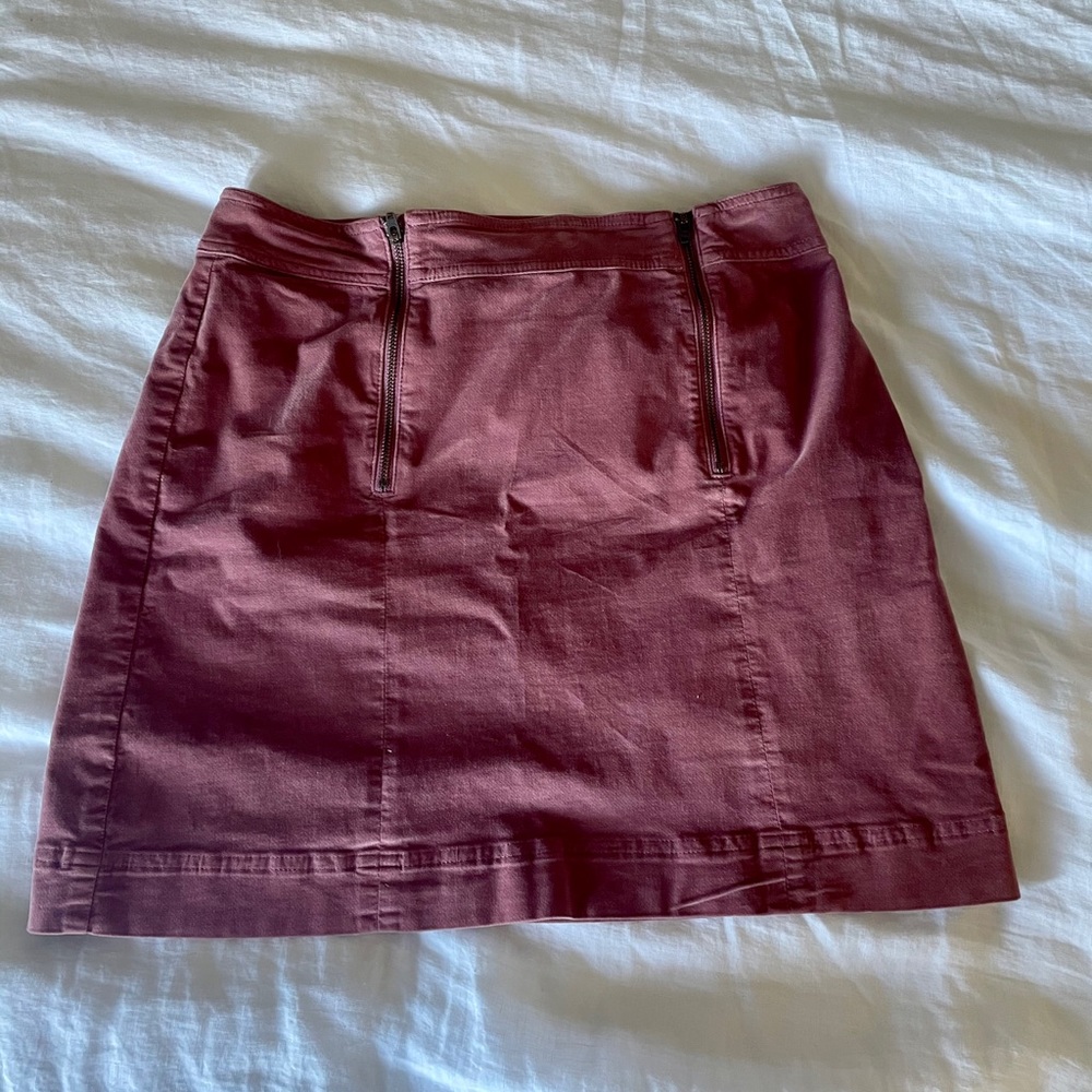 Madewell pink velveteen mini skirt